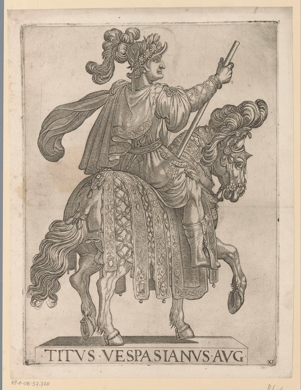 Keiser Titus til hest Første tolv romerske keisere til hest (serietittel) XII caesares in equestri (serietittel) av Antonio Tempesta