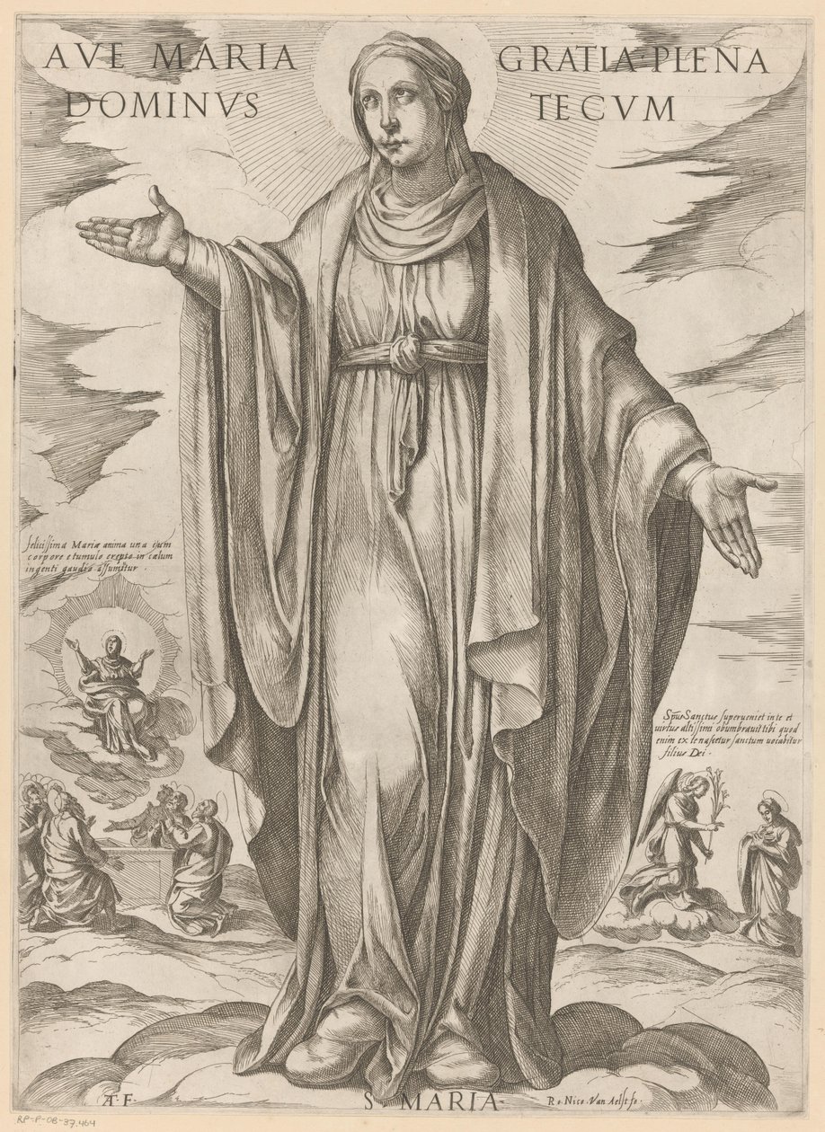 Maria Hei Maria, full av nåde, Herre med deg (tittel på objekt) Kristus, Maria og apostelen (serietittel) av Antonio Tempesta