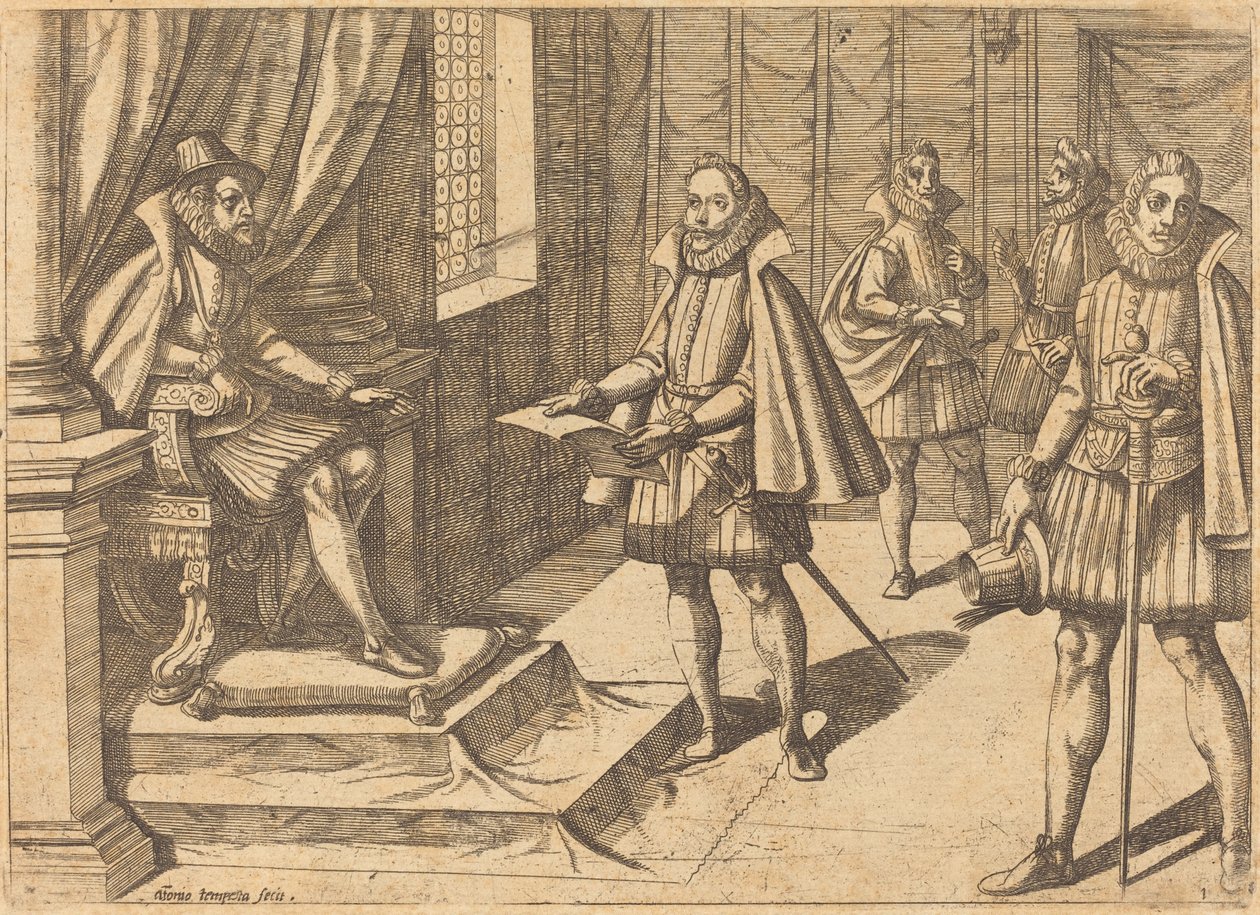 Filip II av Spania på hans trone av Antonio Tempesta