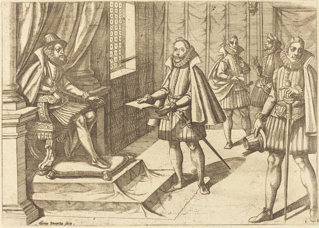 Filip II av Spania på hans trone av Antonio Tempesta