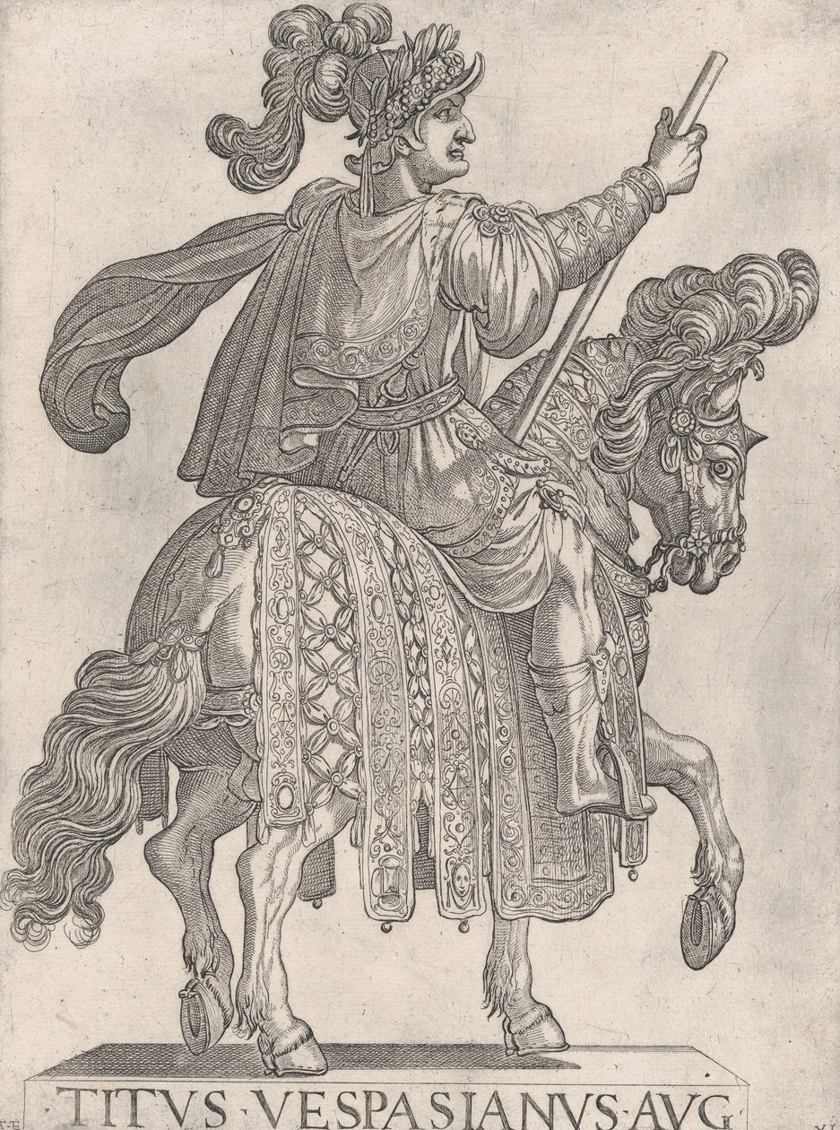 Plate 11: Titus Vespasian på hesteryggen vendt rett fra de 