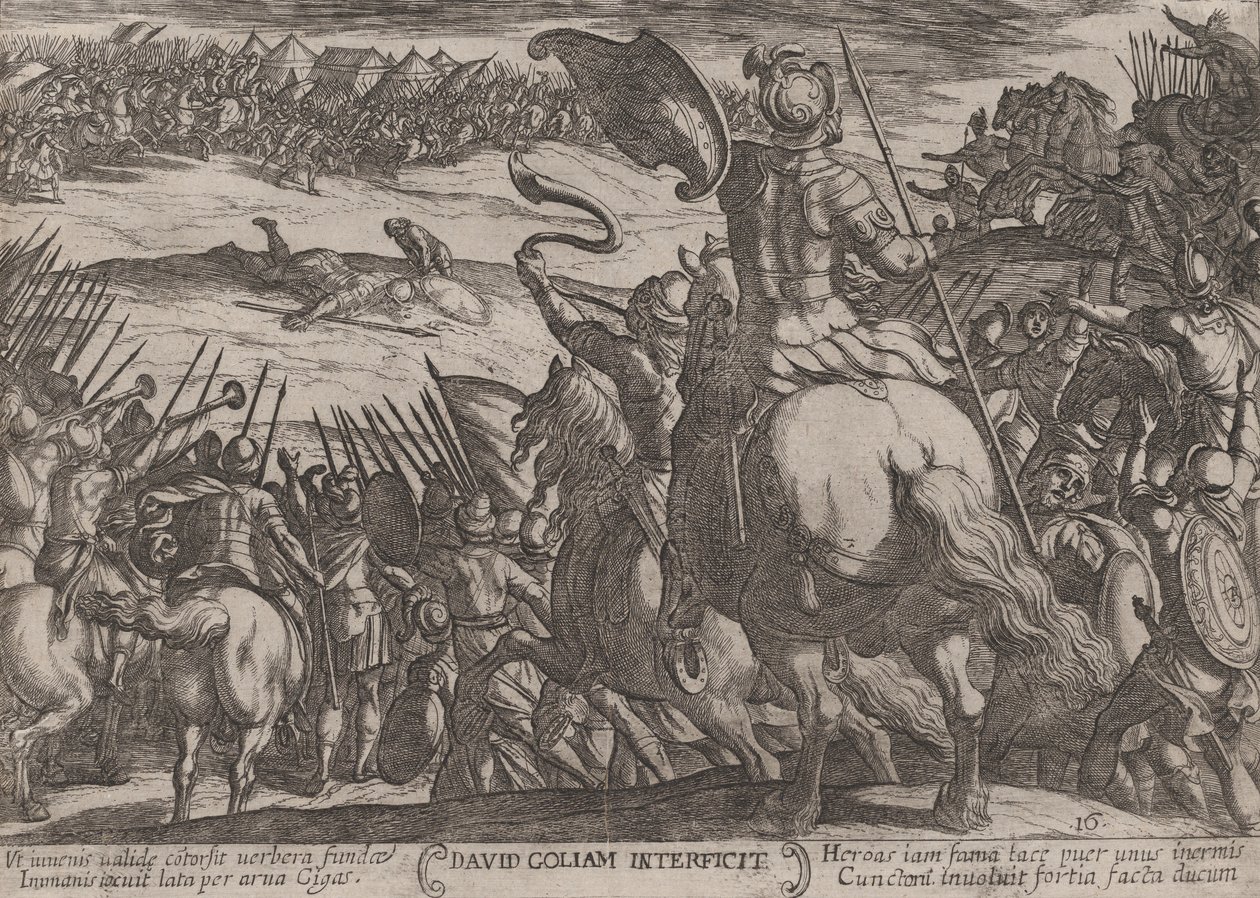 Plate 16: David Killing Goliath, fra 