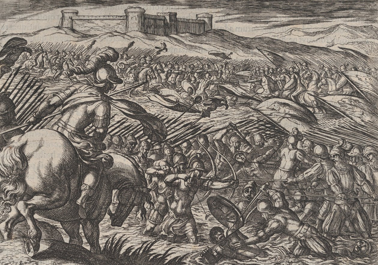 Plate 29: Civilis Floods the Land by Defensively Breaking the Dikes, fra The War of the R..., 1611. av Antonio Tempesta