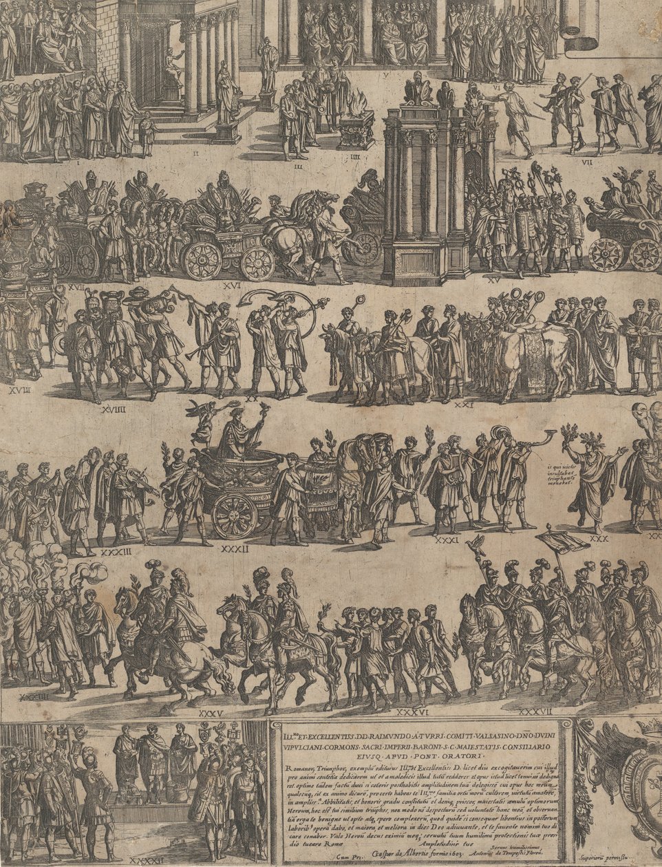 Triumf av en romersk keiser venstre side, 1603. av Antonio Tempesta
