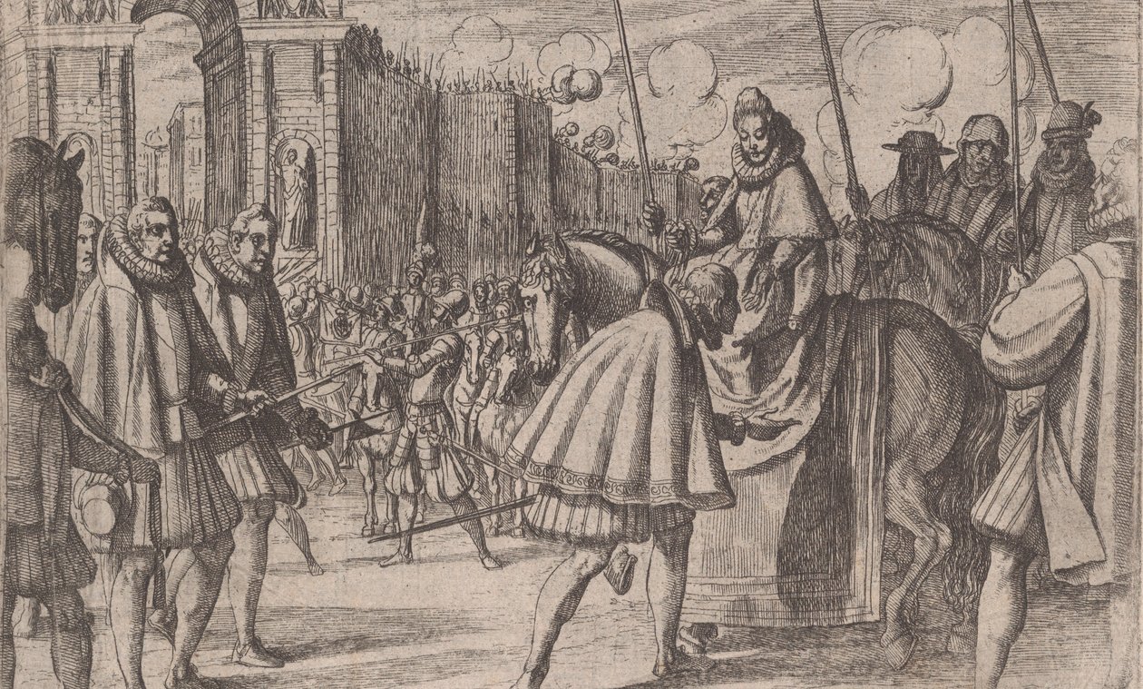 Triumphal Entry of Margaret of Austria in Milano, fra The Life of Margaret of Austria, s..., 1612. av Antonio Tempesta