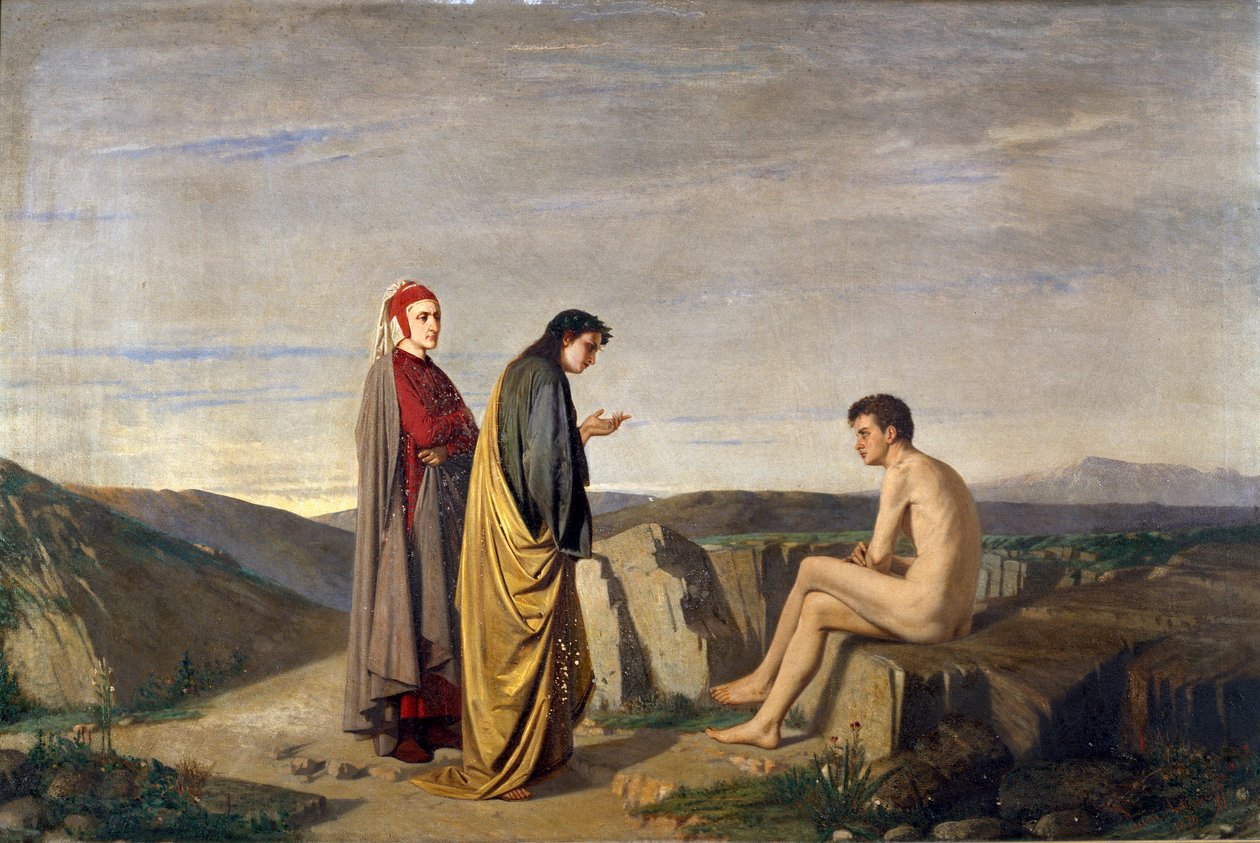 Dante og Virgil møter poeten Sordello da Goito ved Purgatory D