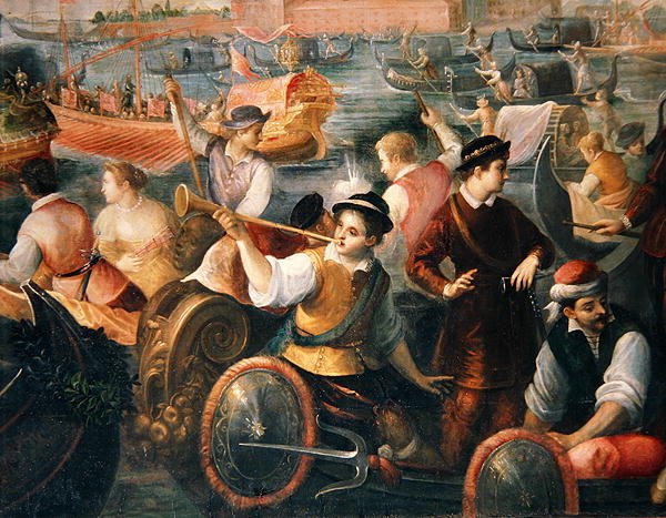 Ilandstigningen av Catarino Cornaro i Venezia i 1489 (detalj av 307885) av Antonio Vassilacchi