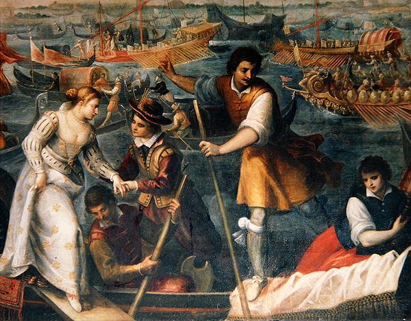 Ilandstigningen av Catarino Cornaro i Venezia i 1489 av Antonio Vassilacchi