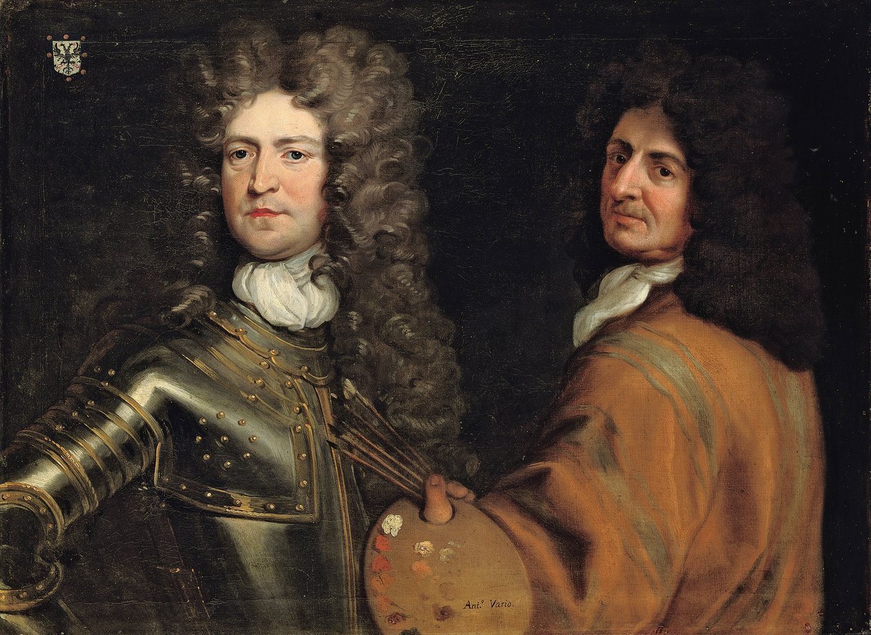 Dobbeltportrett av kunstneren med brigadegeneral Robert Killigrew av Antonio Verrio