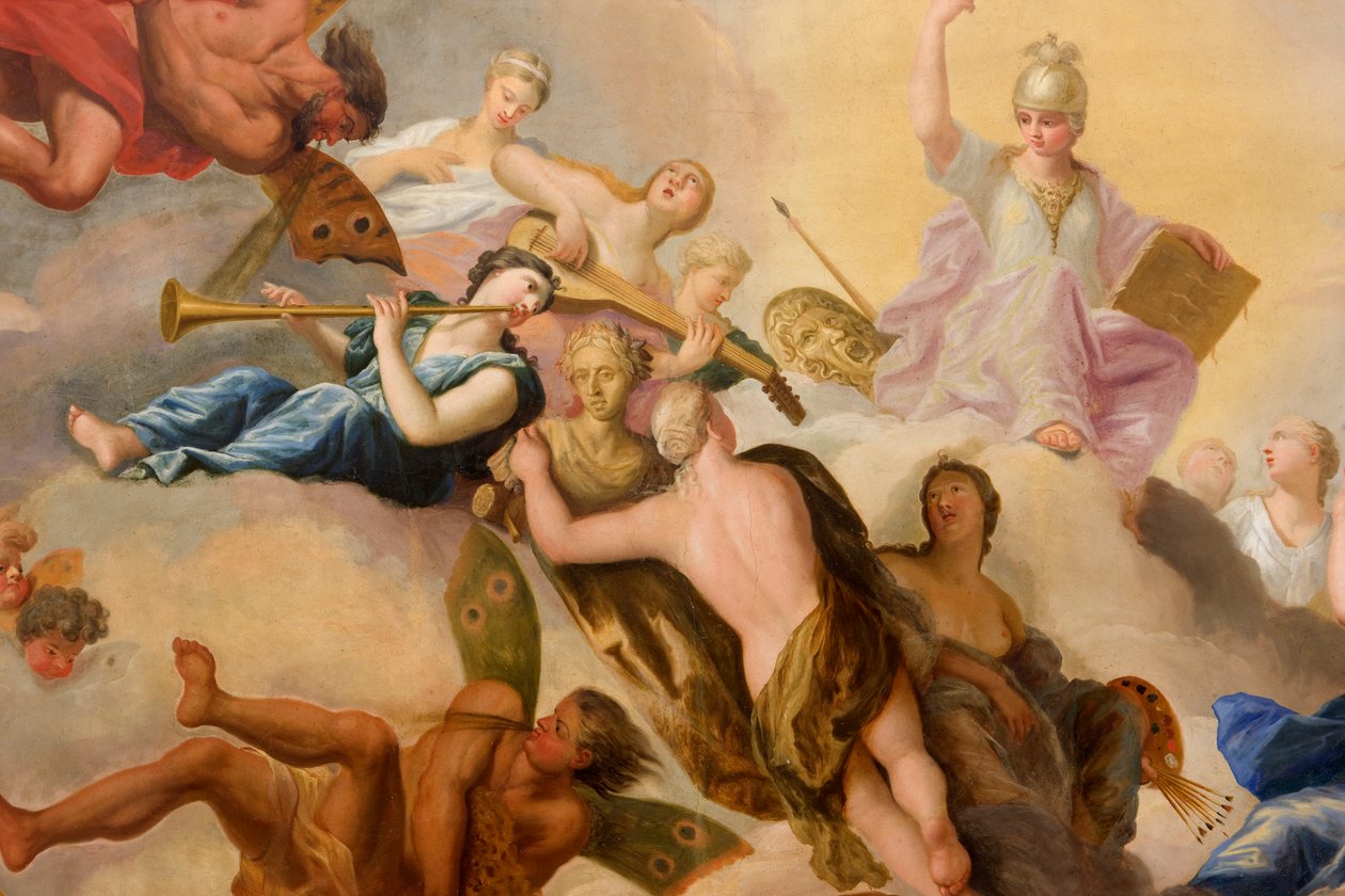 Minerva omgitt av kunst og vitenskap, detalj fra Banketthuset av Antonio Verrio