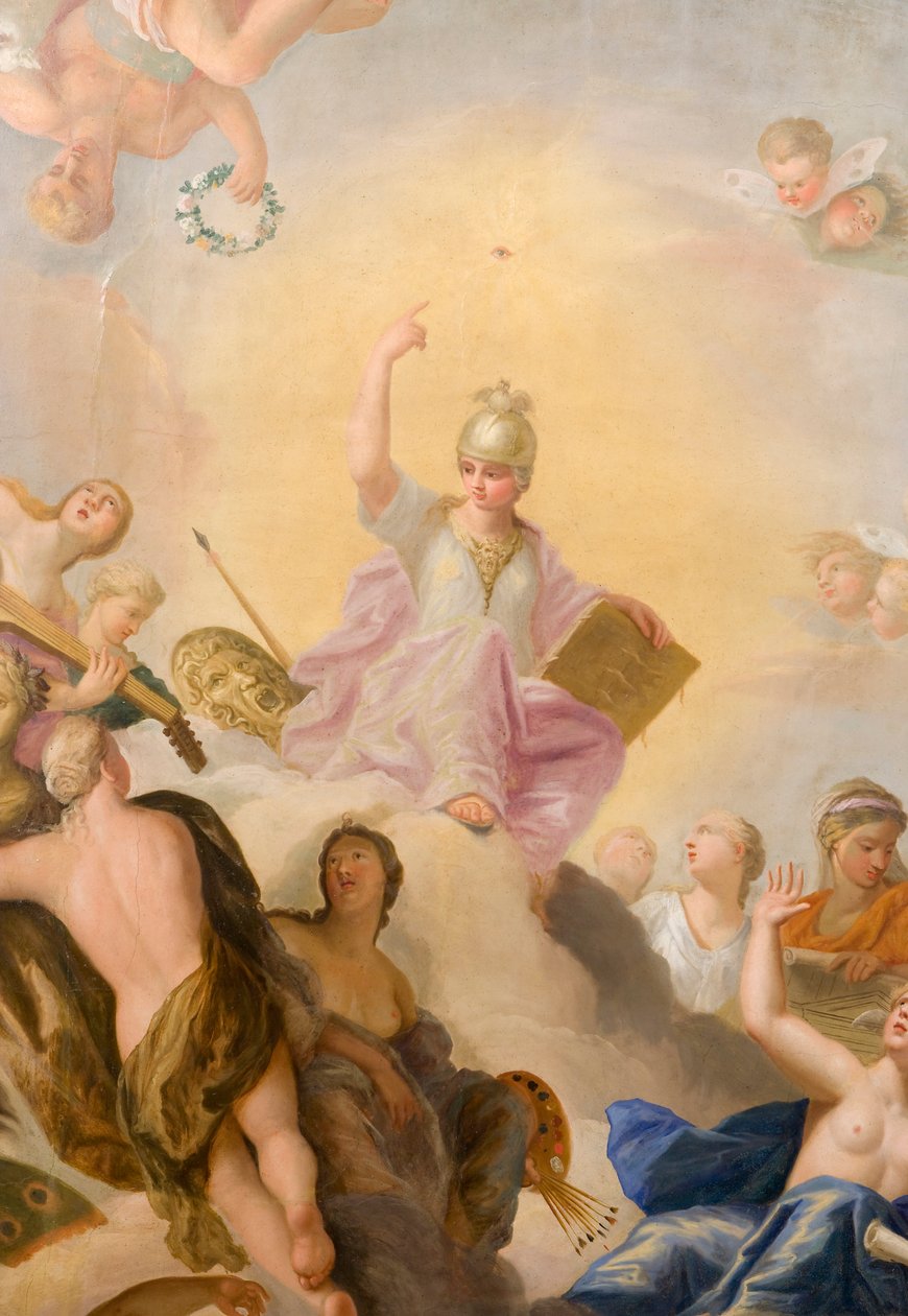 Minerva omgitt av kunst og vitenskap, detalj fra Banketthuset av Antonio Verrio