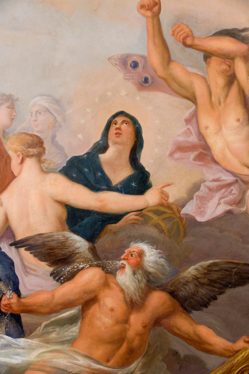 Minerva omgitt av kunst og vitenskap, detalj fra Banketthuset av Antonio Verrio