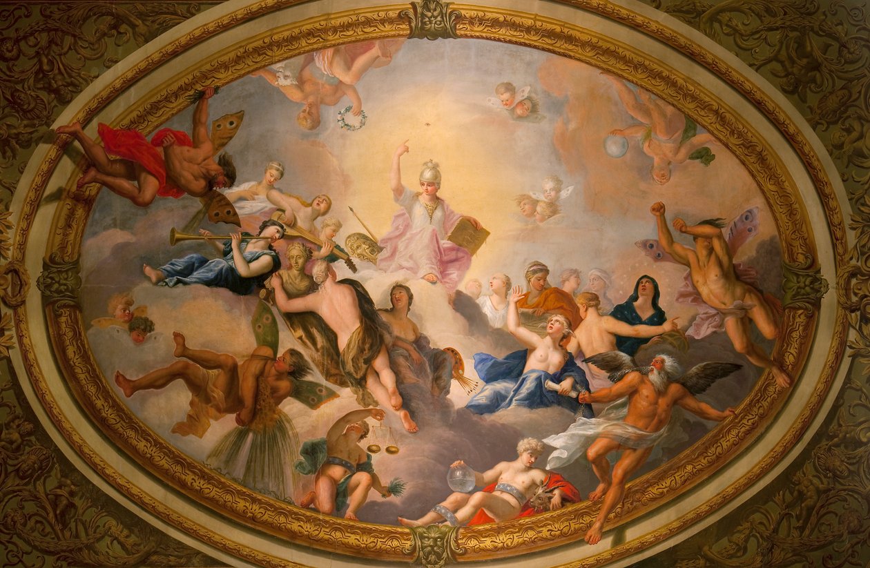 Minerva omgitt av kunst og vitenskap, detalj fra Banketthuset av Antonio Verrio