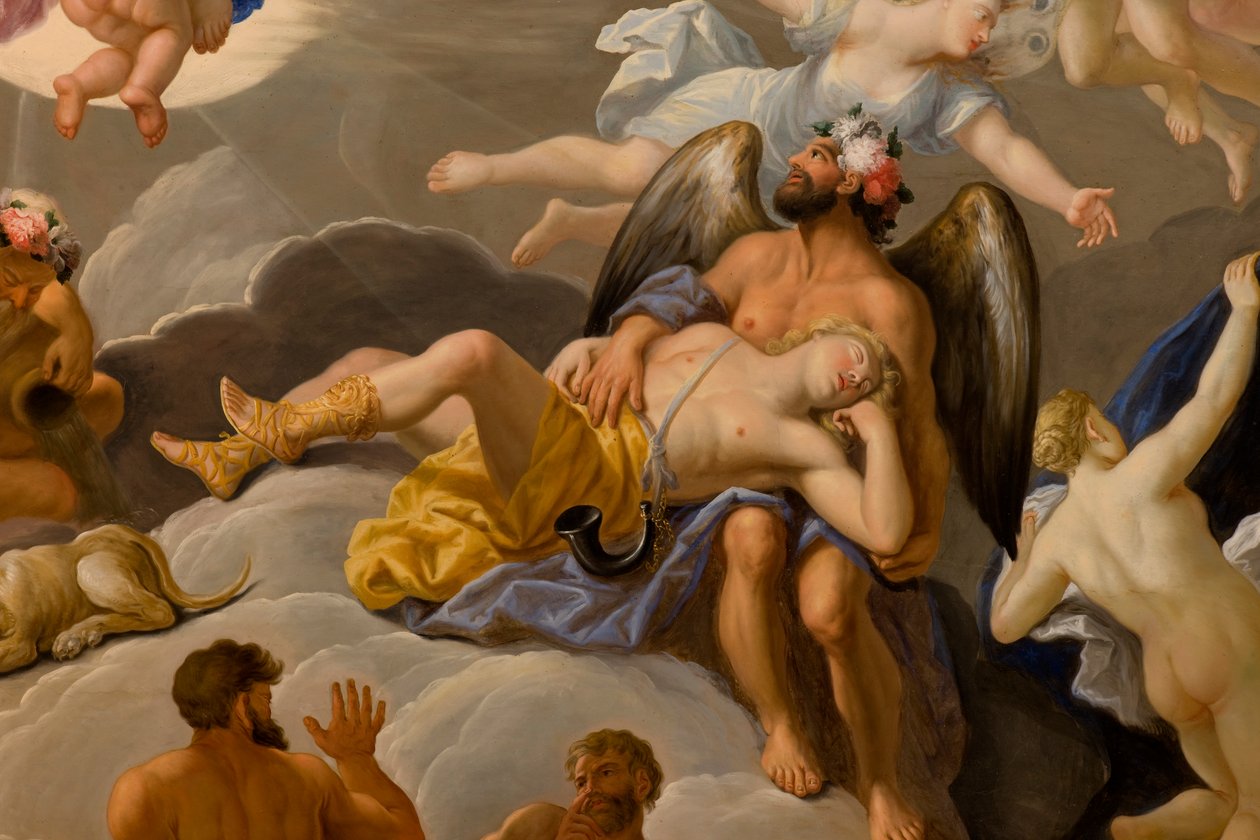 Kongens sengekammer, ca. 1703-5 (malt tak) av Antonio Verrio