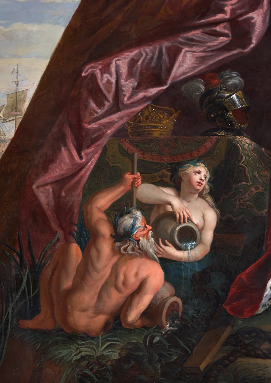 Triton og nereid, detalj fra The Queen's Drawing Room av Antonio Verrio