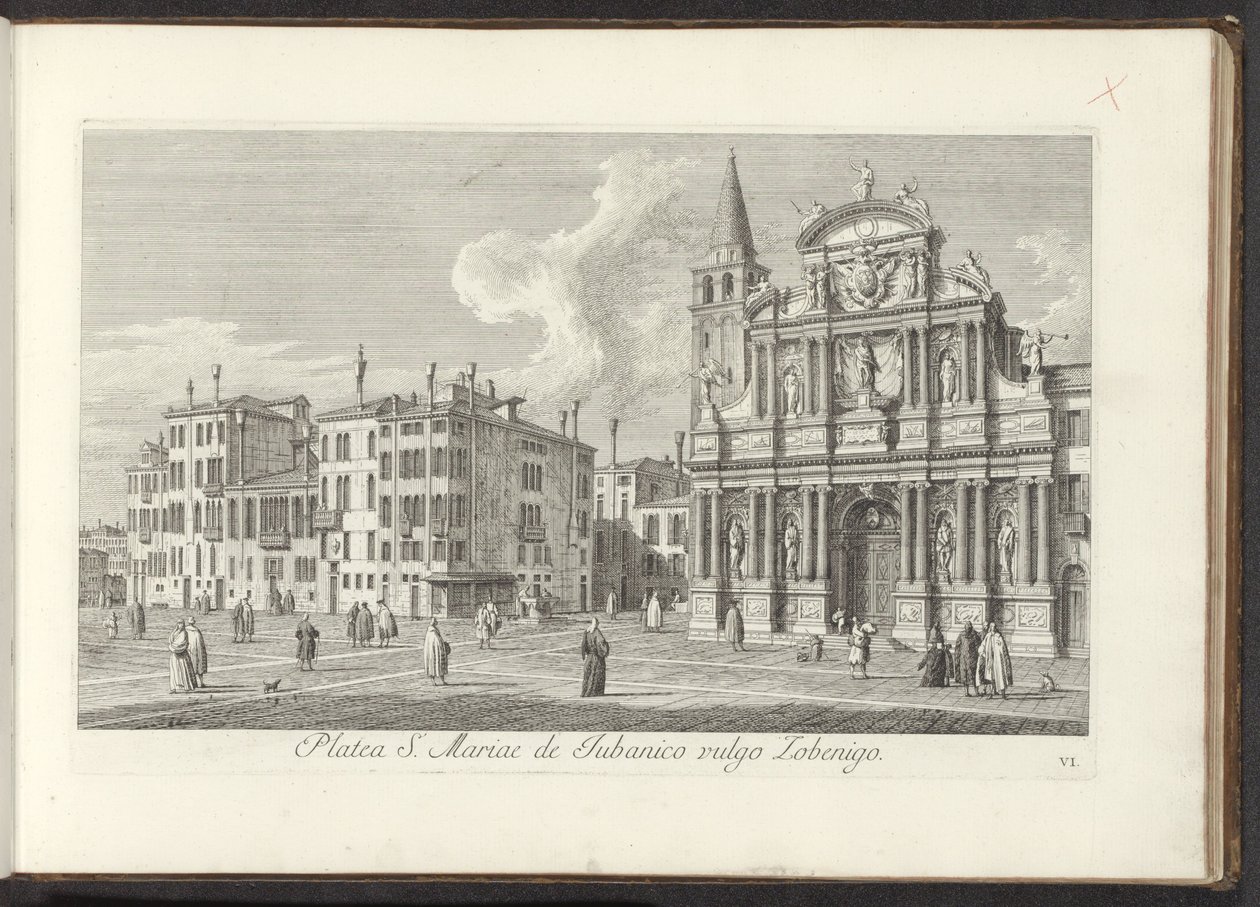 Utsikt over Campo Santa Maria Zobenigo te Venetië Området til S. Rocchi med samme tempel og skole (tittel på objekt) Gezichten op bugemenen en pleinen in Venetië (serietittel) Den mest kjente utsikten over byen Venezia, fra det 38. panelet til Antonius-kan av Antonio Visentini