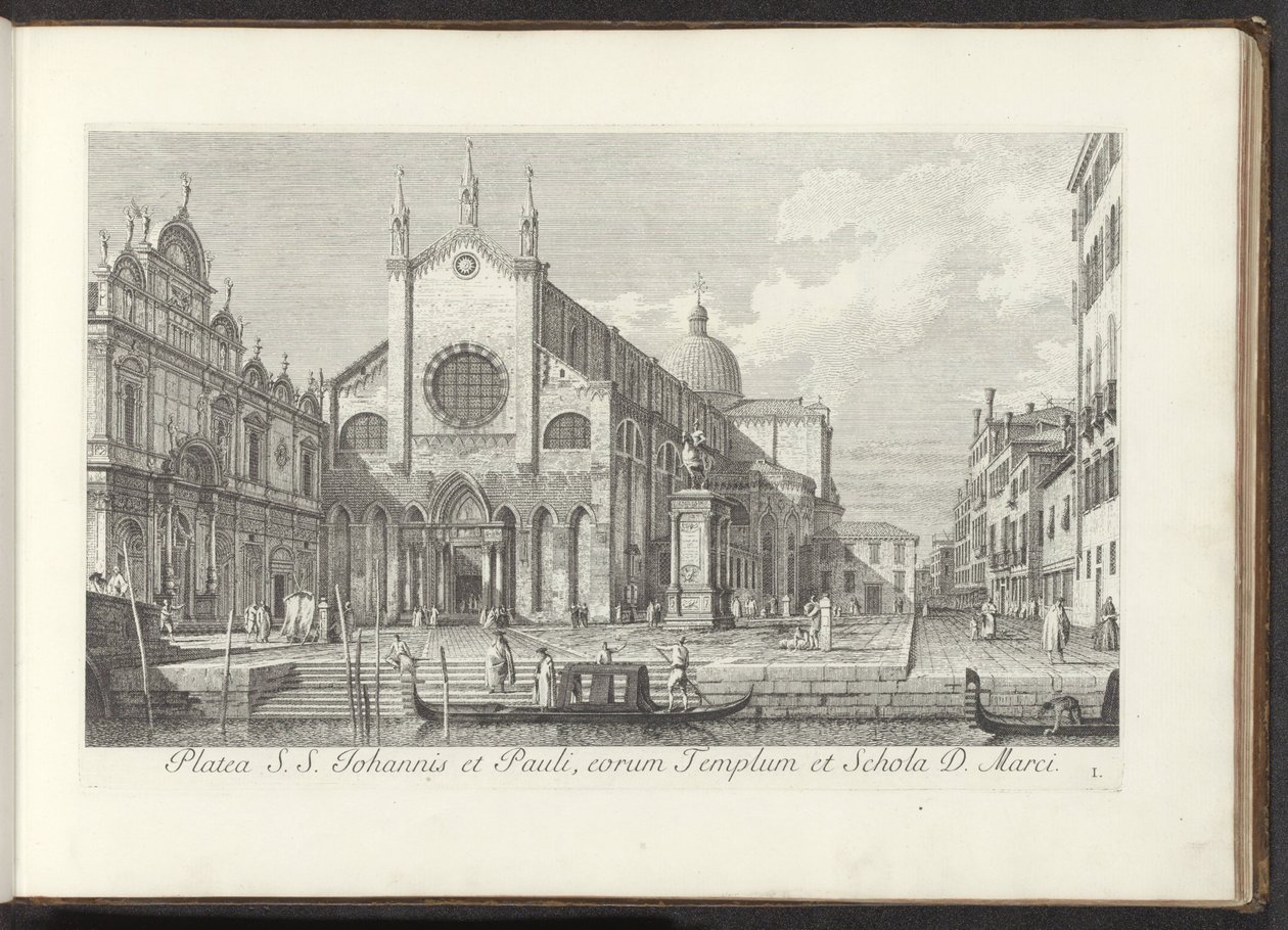 Utsikt over kirken Santi Giovanni e Paolo i Venezia Platea S. S. Johannis et Pauli, eorum Templum et Schola D. Marci (tittel på objekt) Utsikt over bygninger og torg i Venezia (serietittel) Urbis Venetiarum prospectus celebriores, ex Antonii Can av Antonio Visentini