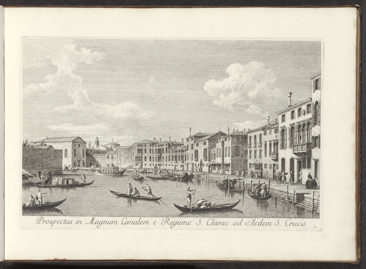 Utsikt over Canal Grande te Venetië Utsikt over Canal Grande fra regionen St. Clare til House of the Holy Cross (tittel på objekt) Den mest kjente utsikten over byen Venezia, fra Antonius-kanalens 38 paneler, trykt på luft av Antonio Visentini, i tre deler av Antonio Visentini