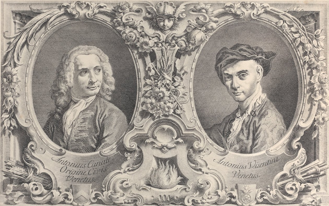 Portretter av Canaletto og Visentini, 1735., 1735. av Antonio Visentini