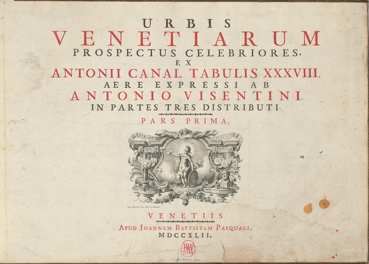 Den mest kjente utsikten over byen Venezia, fra Antonius-kanalens tabeller 38 Air Expressi distribuert av Antonio Visentini i tre deler. Del én [-Del tre] av Antonio Visentini