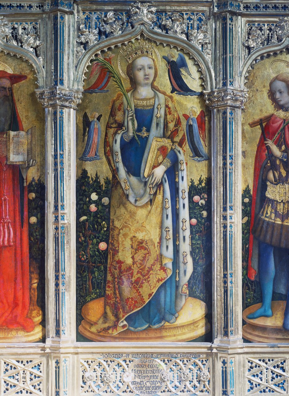 Polyptych of Saint Sabina, detalj, av Antonio Vivarini kjent som Antonio da Murano, San Zaccaria-kirken, Venezia, Veneto, Italia, 2. århundre av Antonio Vivarini