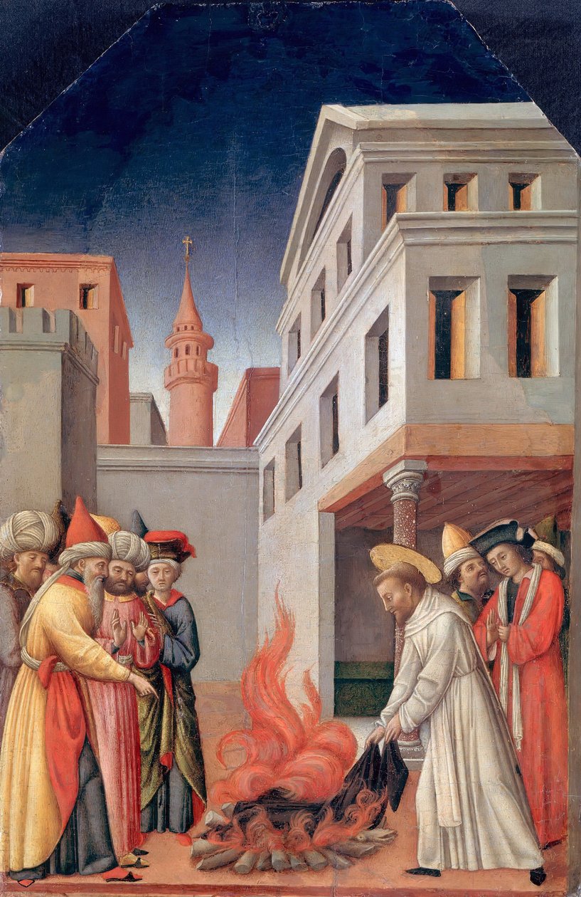 Miraklet av hellig ild før sultanen, ca. 1440 av Antonio Vivarini