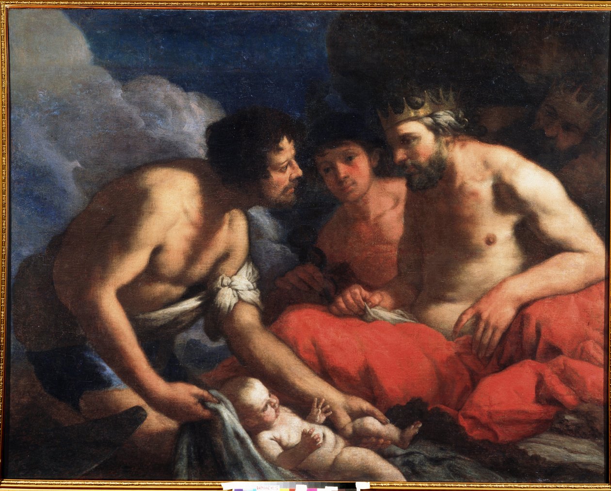 Palamedes og Odyssevs med Telemachus (?) baby (Palamedes og Odyssevs). Maleri av Antonio Zanchi (1631-1722). Olje på lerret av Antonio Zanchi