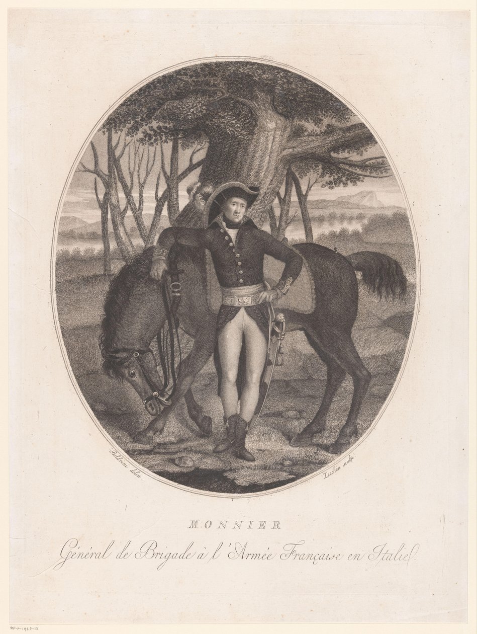 Portrett av en ukjent mann med en hest Monnier (tittel på objekt) av Antonio Zecchin