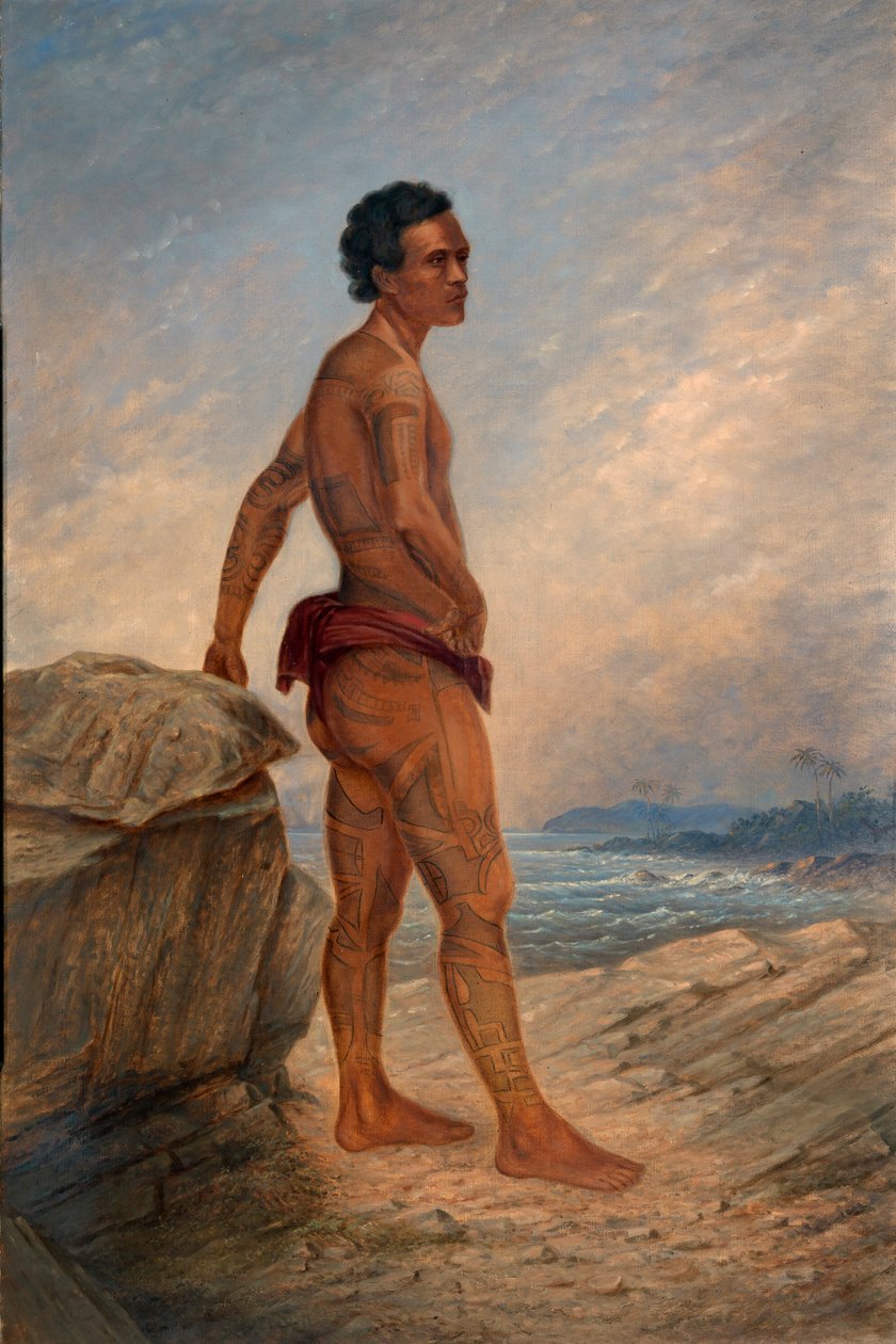 Melanesisk mann, ca. 1890-1899. av Antonio Zeno Shindler