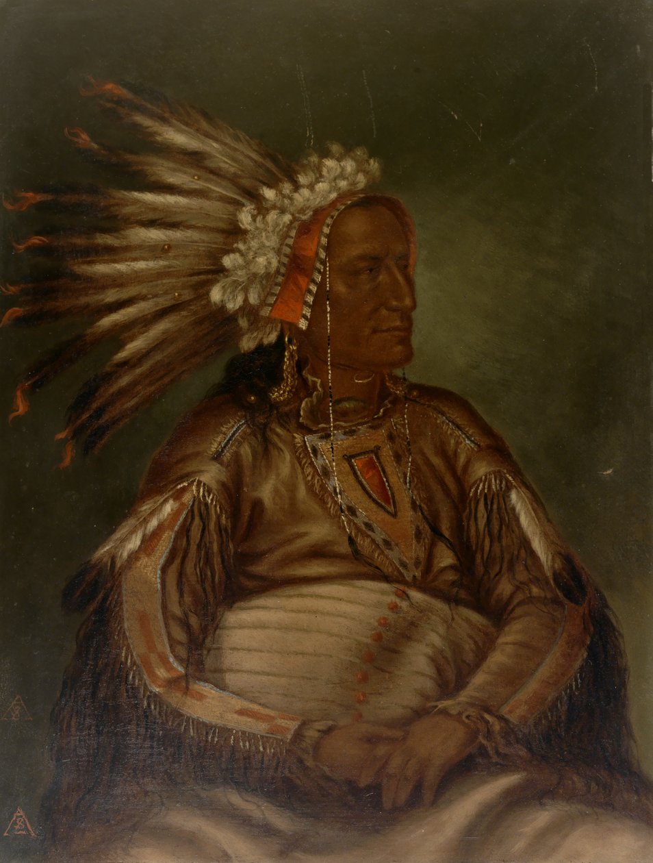 The-kill-ah-kampen Red Plume, ca. 1887. av Antonio Zeno Shindler