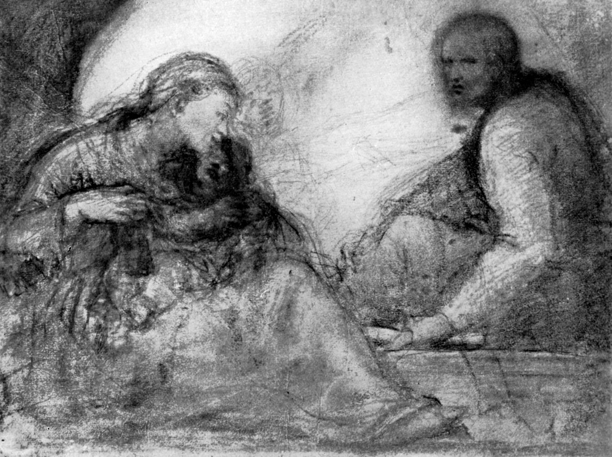 The Madonna and Child and St Joseph, tidlig på 1500-tallet, 1931. av Antonio da Correggio