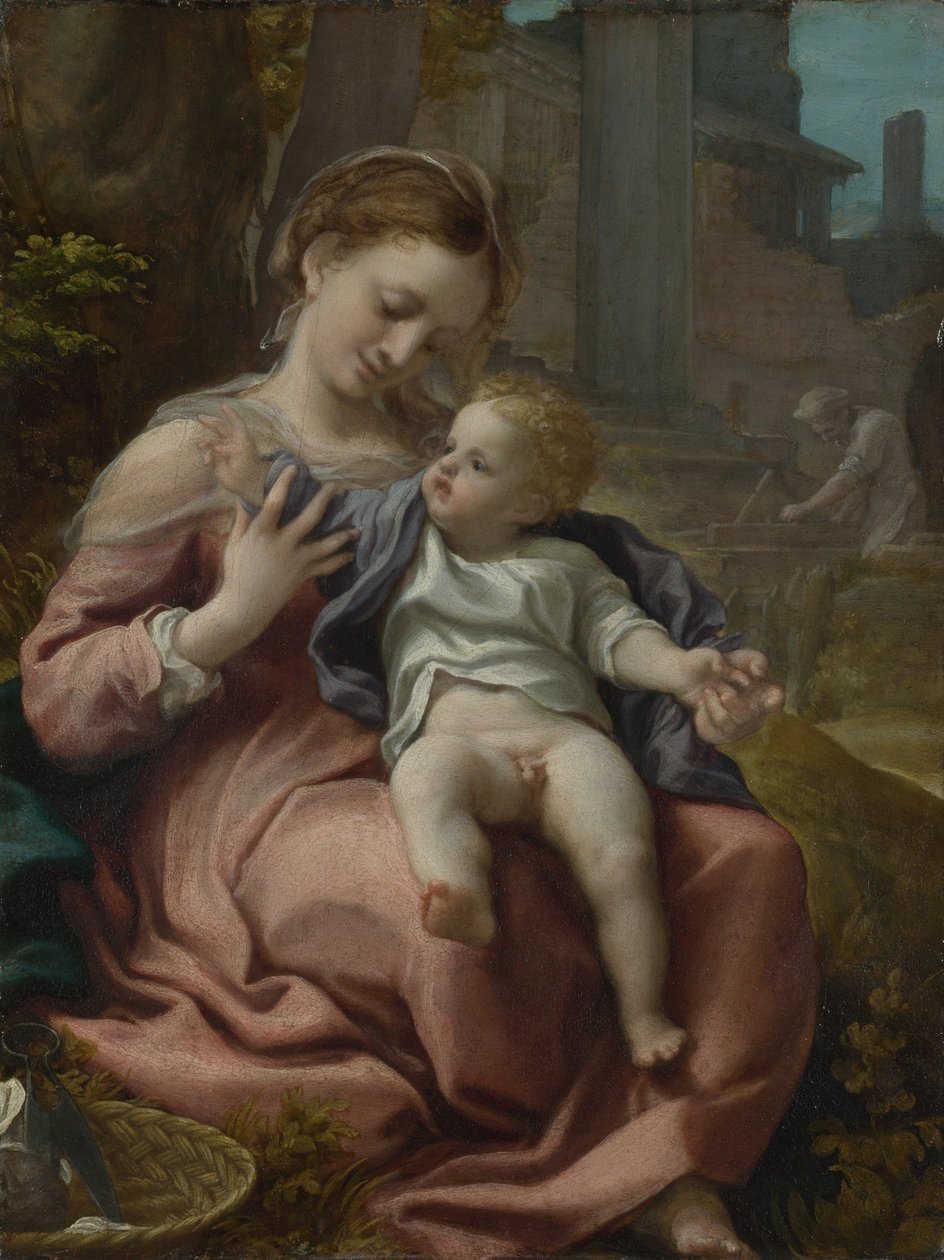 The Madonna of the Basket, ca 1524 av Antonio da Correggio