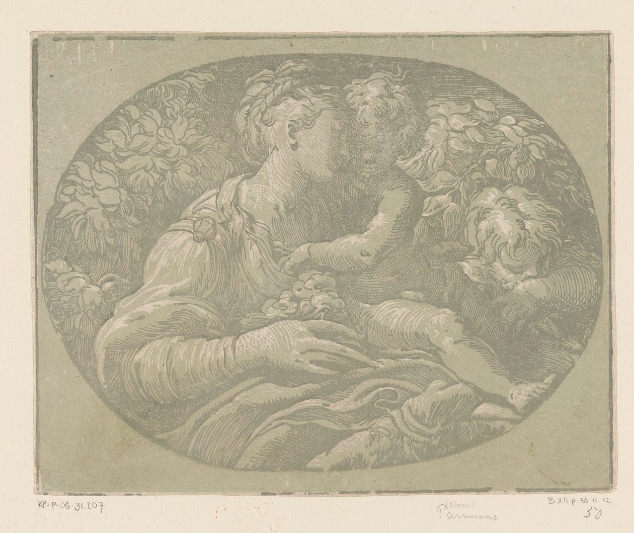 Maria med barnet og døperen Johannes Mary med rosen av Antonio da Trento