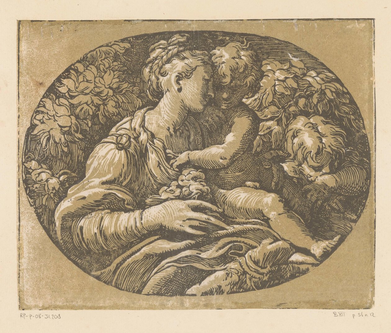 Maria med barnet og døperen Johannes Mary med rosen av Antonio da Trento