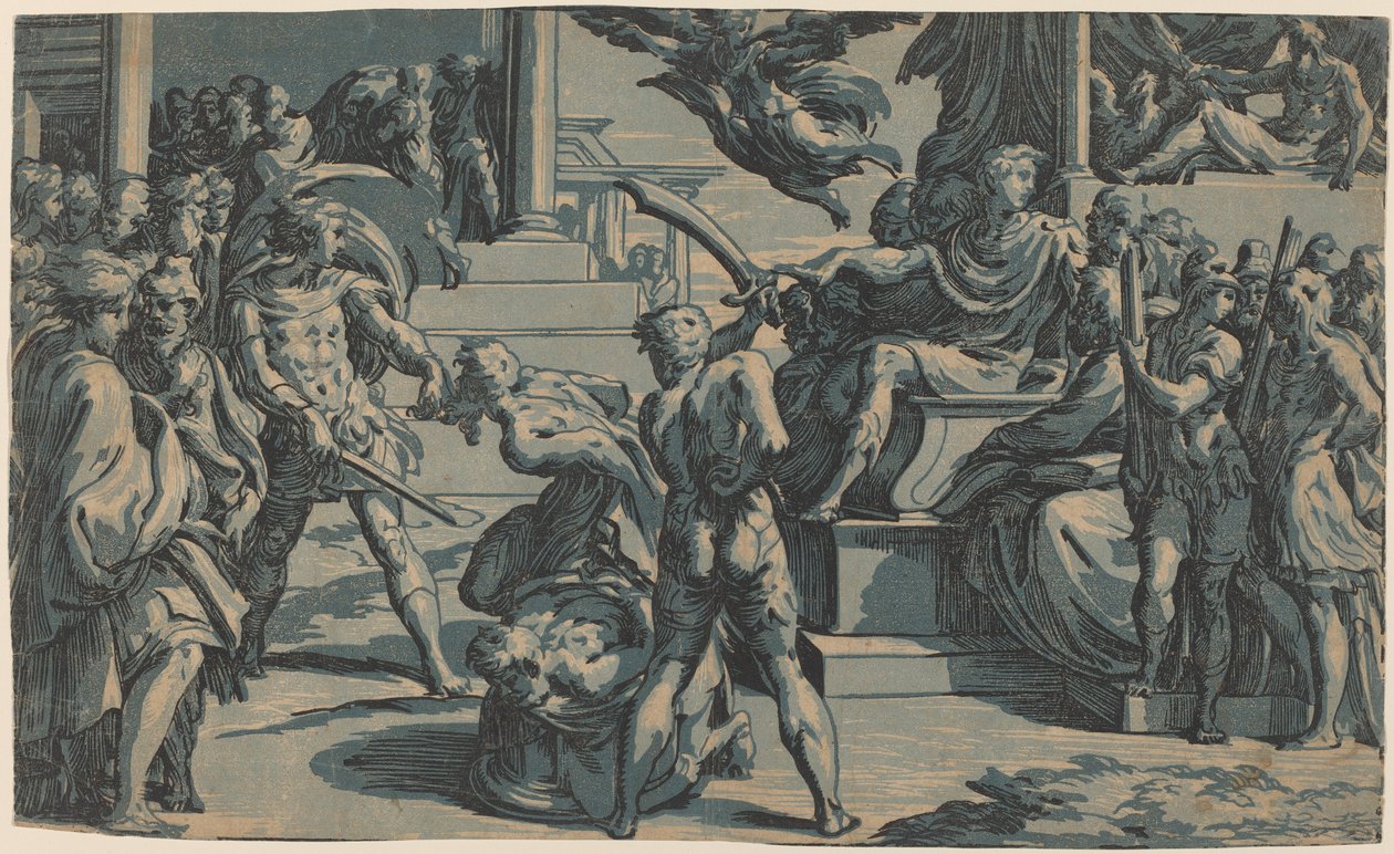 Martyrdommen til de hellige Peter og Paulus, ca. 1530. av Antonio da Trento