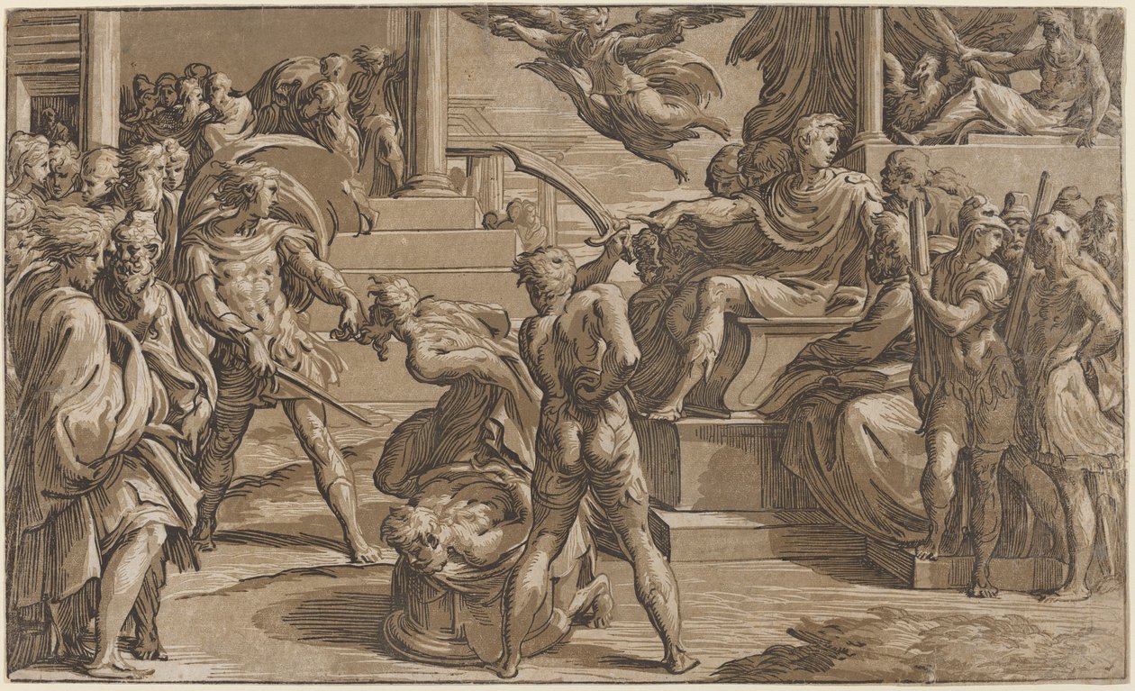 Martyrdommen til de hellige Peter og Paulus, ca. 1530. av Antonio da Trento