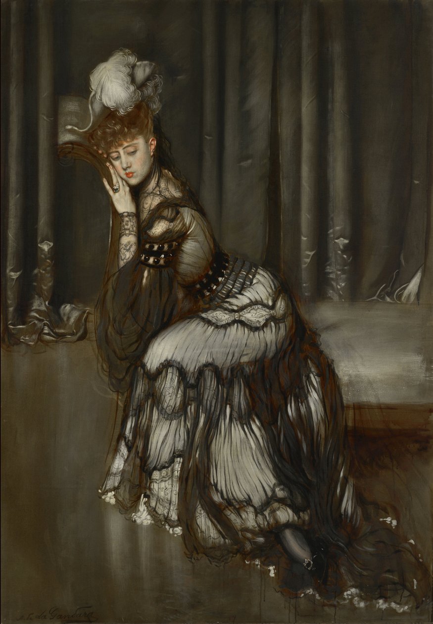 Portrett av Madame Salvator-maleri av Antonio la Gandara (1861-1917) av Antonio de la Gandara
