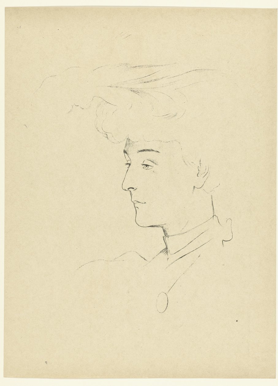 Portret av kvinne Study of a Woman's Head The Ordeal (serietittel) av Antonio de la Gandara