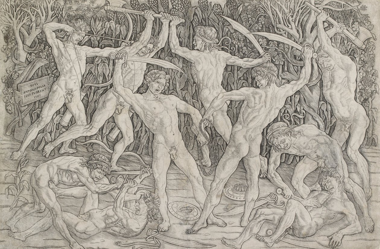 Slaget ved nakne menn, c1470-1475 av Antonio Pollaiuolo