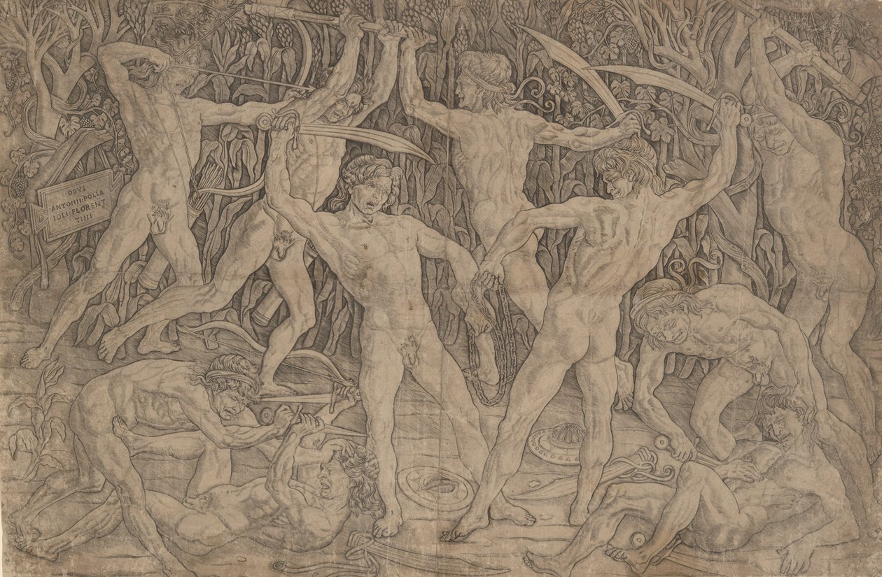 Slaget om de nakne menn, ca. 1470-90., ca. 1470-90. av Antonio Pollaiuolo