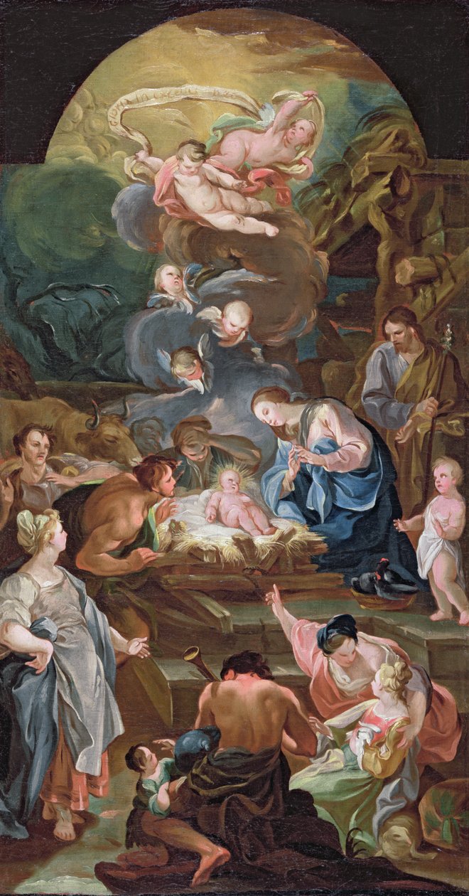 Tilbedelse av hyrdene, midten av 1700-tallet (se 200956) av Antonio the Elder Gonzalez Velazquez