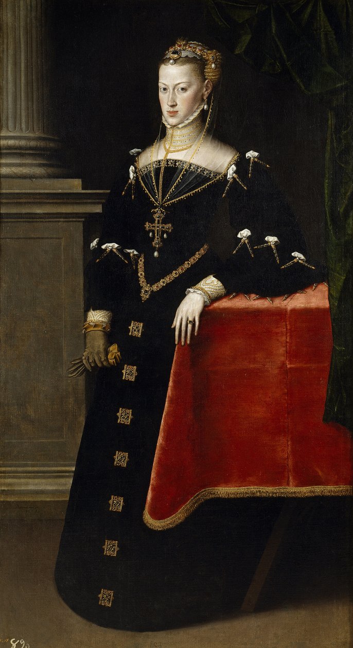 Portrett av erkehertuginne Maria av Østerrike 1528-1603, den hellige romerske keiserinne, 1551 av Antonis Mor