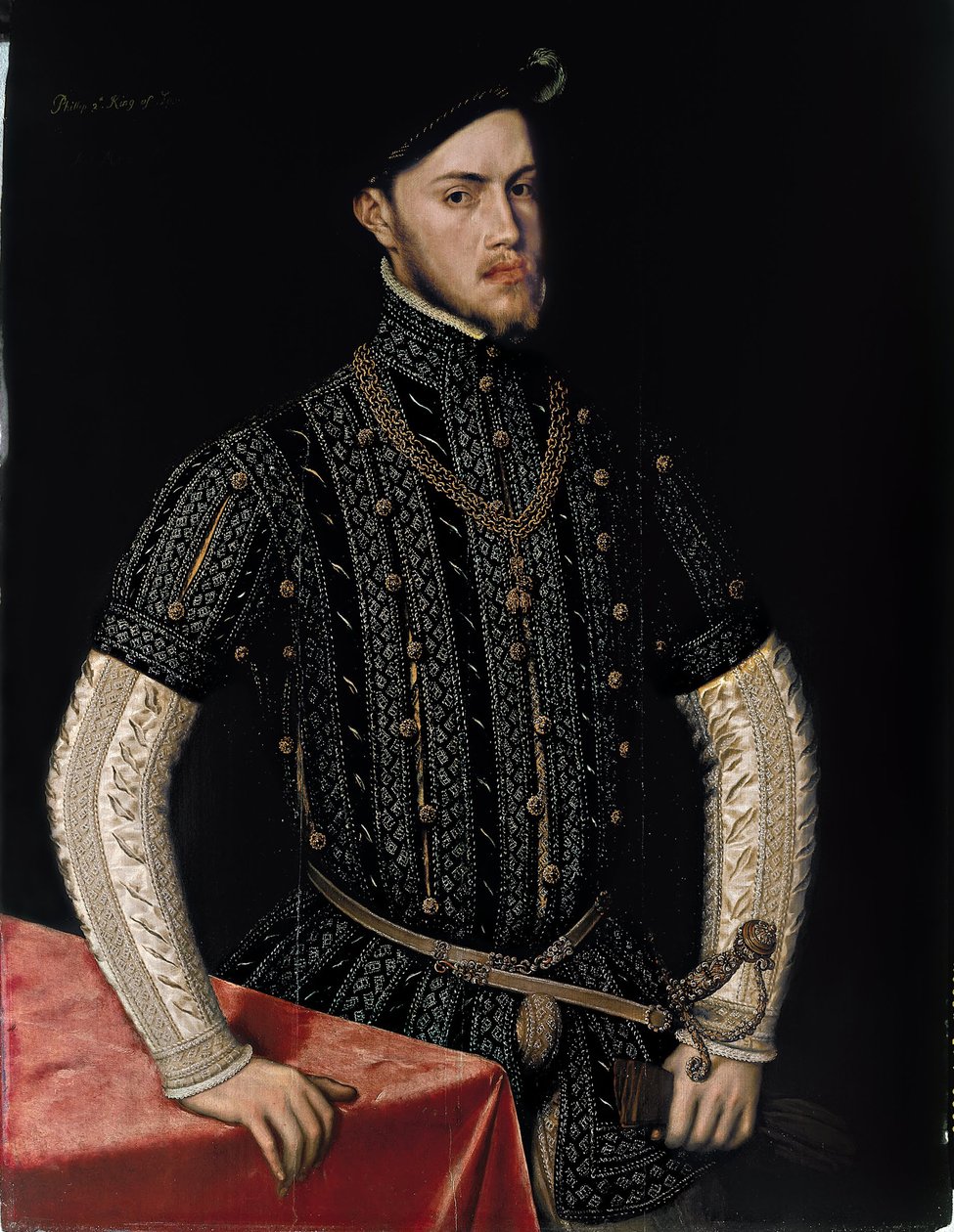 Portrett av Filip II 1527-1598, konge av Spania og Portugal, ca. 1550 av Antonis Mor