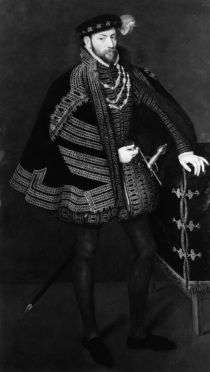 Portrett av en mann, muligens Ottavio Farnese 1524-1586, hertug av Parma og Piacenza, 1563. av Antonis Mor