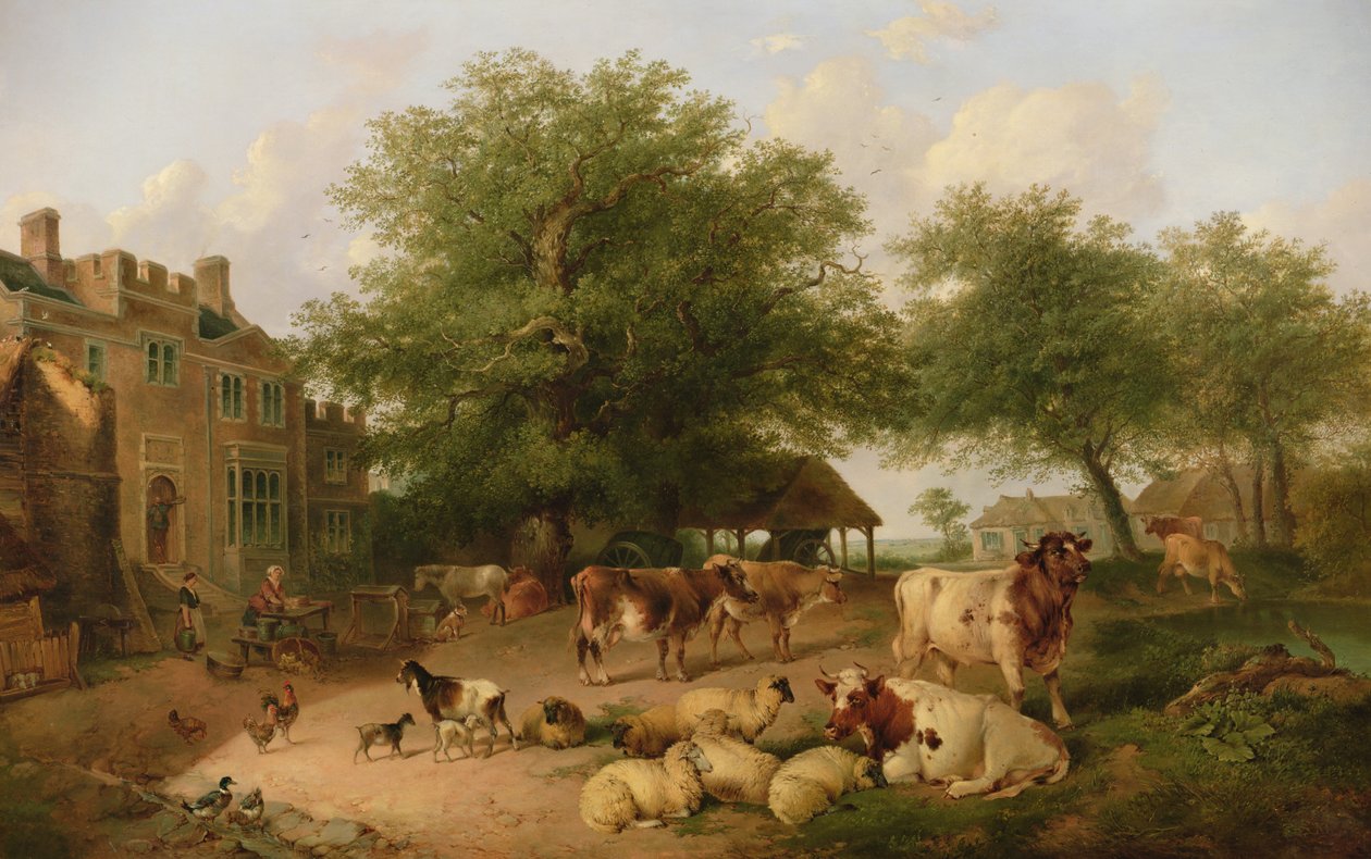 Gårdstunscene av Antonius Josephus Madlener
