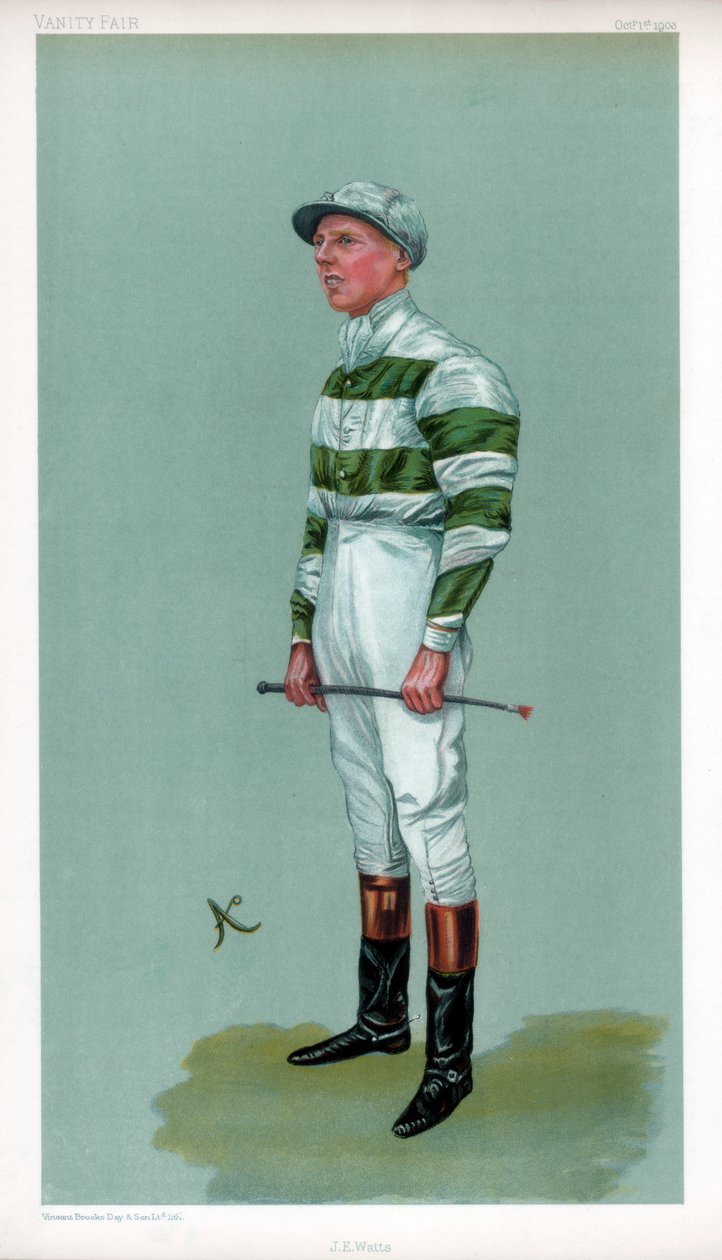 John Evelyn Watts , britisk jockey, 1903. av Ao
