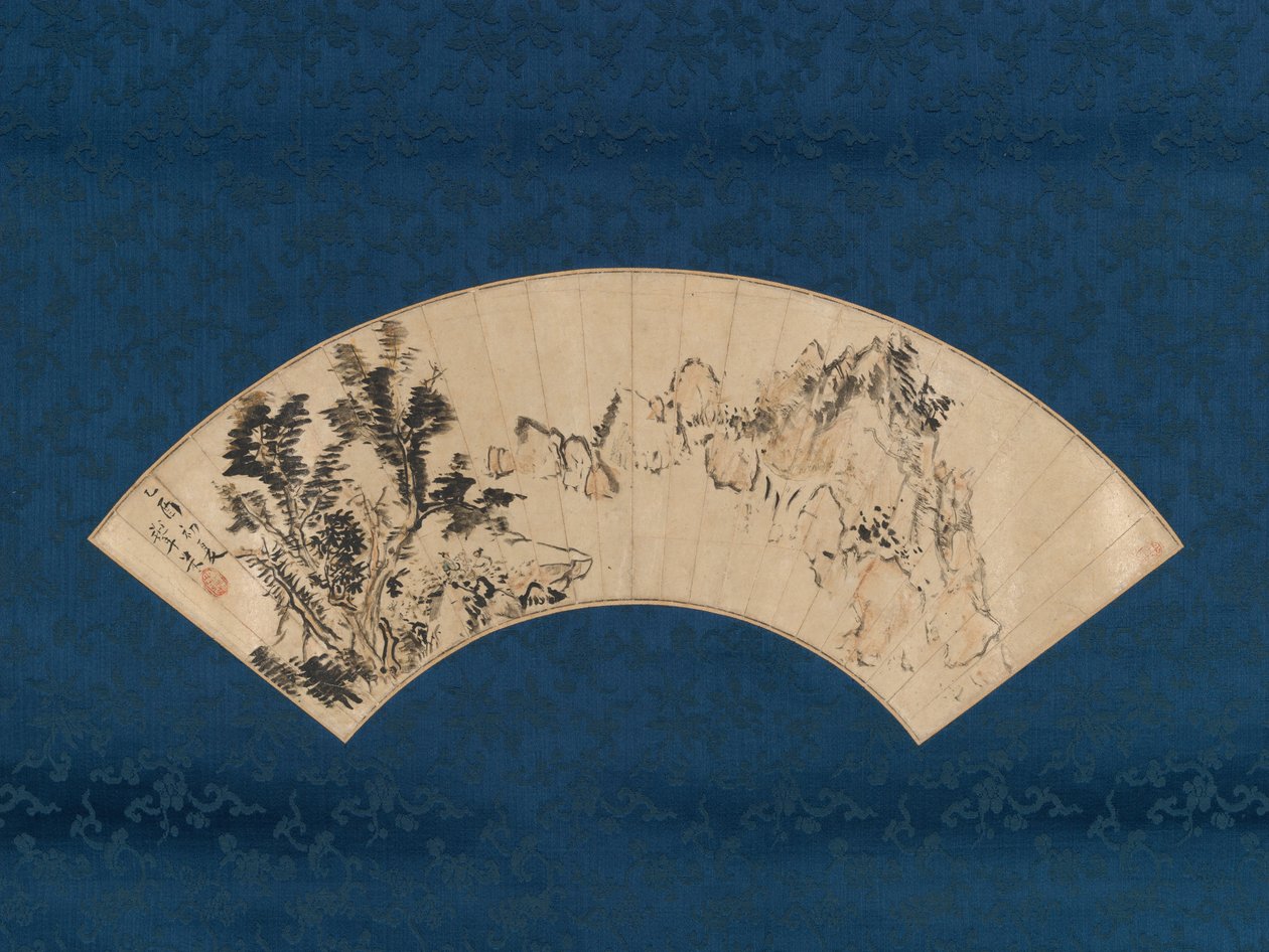 Tilbereder te ved en fjellkløft, 1825. av Aoki Mokubei