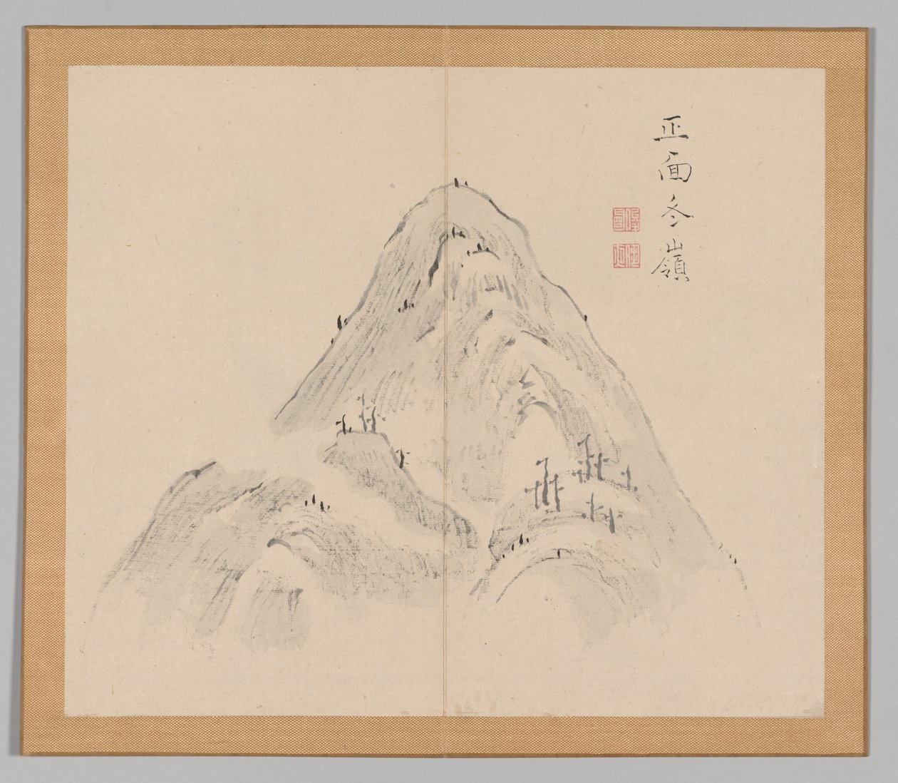 Dobbeltalbum med landskapsstudier etter Ikeno Taiga, bind 1 blad 24, 1700-tallet. av Aoki Shukuya