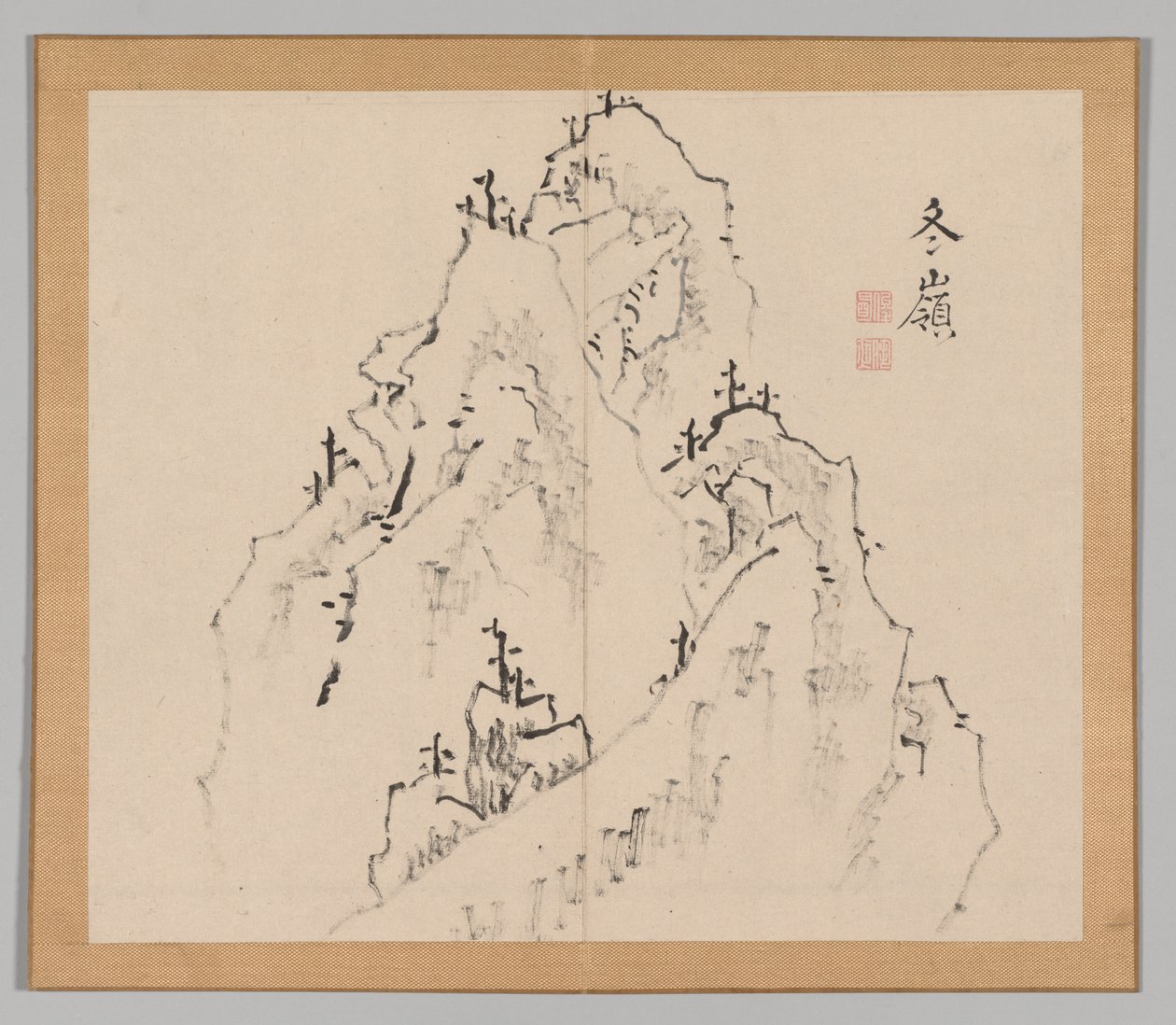 Dobbeltalbum med landskapsstudier etter Ikeno Taiga, bind 1 blad 25, 1700-tallet. av Aoki Shukuya