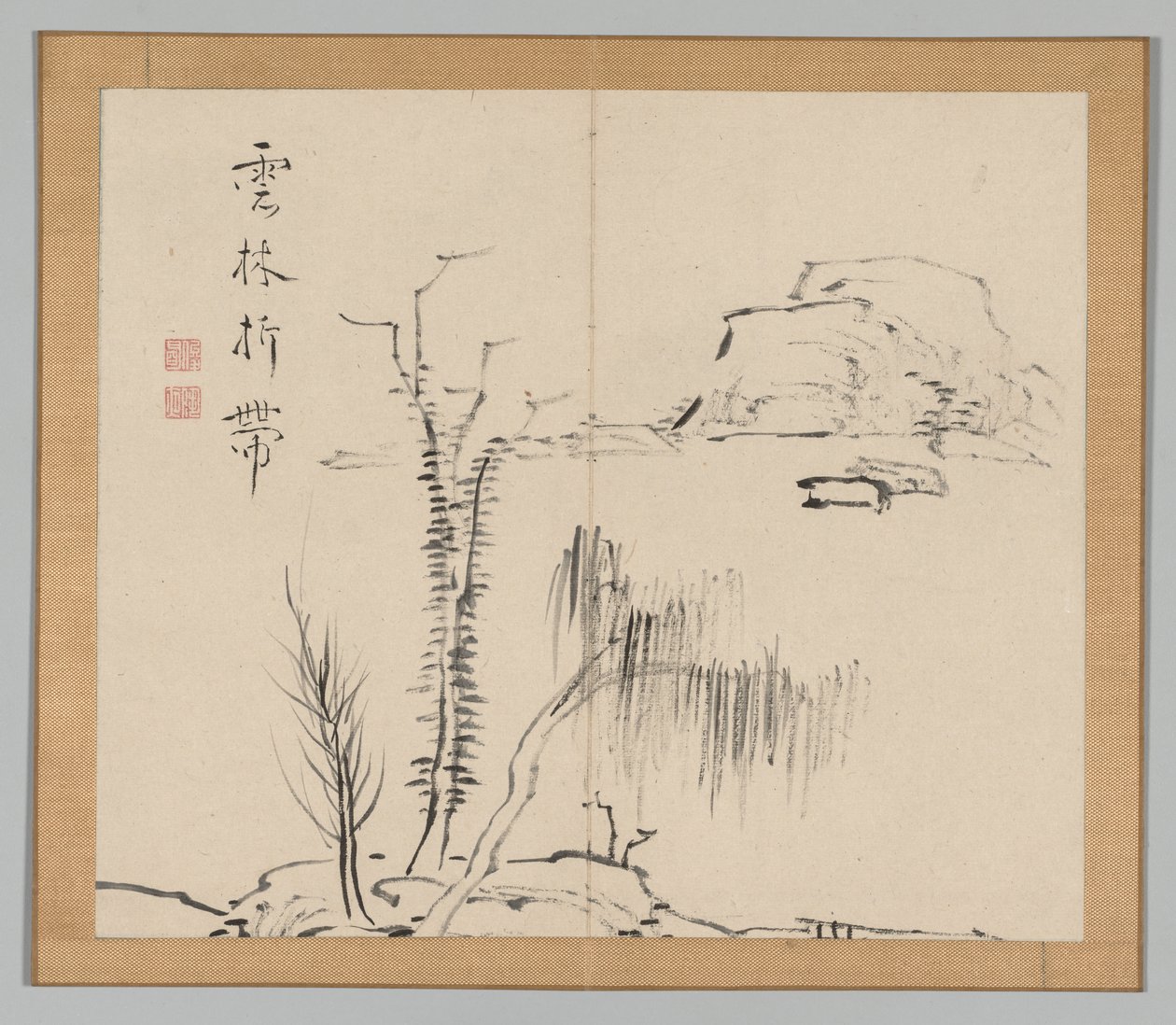 Double Album of Landscape Studies after Ikeno Taiga, bind 2 blad 16, 1700-tallet. av Aoki Shukuya